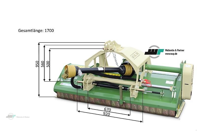 Mulcher del tipo Wallentin & Partner Frontmulcher KMH 155 Profi |1.000 U/min | Stark Mulcher 1,55 m | hydr. Seitenverstellung, Neumaschine en Wesenberg (Imagen 4)